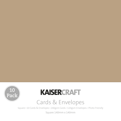 Kaisercraft-Kraft Square Card & Envelope (Pack 10)